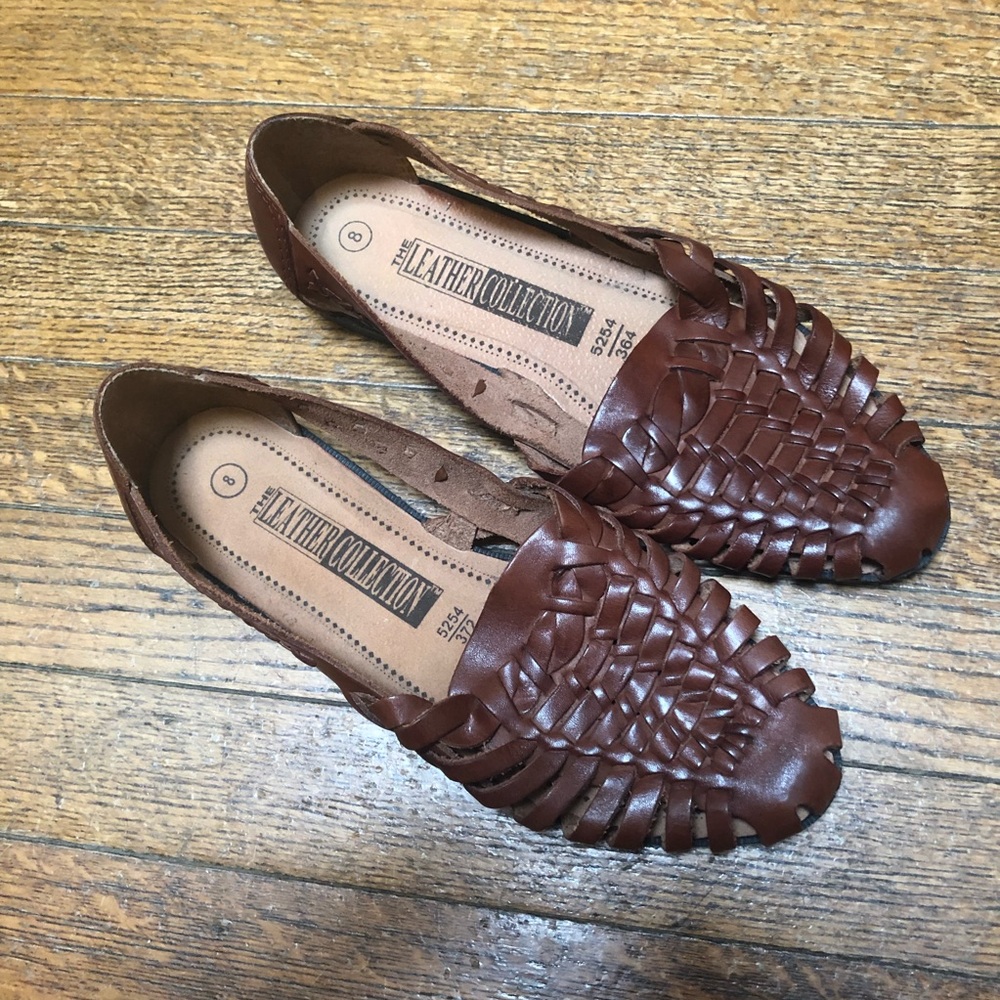 The Leather Collection Huarache Sandal Flats 8